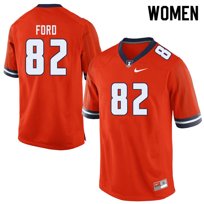 Women #82 Luke Ford Illinois Fighting Illini College Football Jerseys Sale-Orange